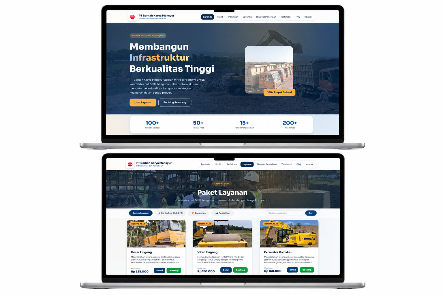 Web and mobile app documentation for PT Berkah Karya Mansyur