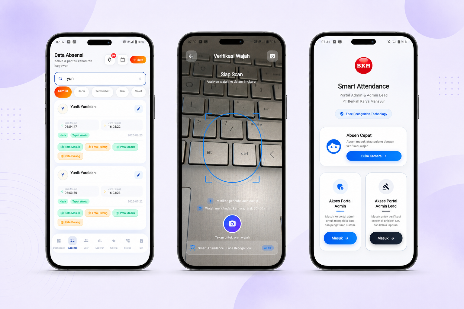 Smart Attendance App documentation at PT Berkah Karya Mansyur